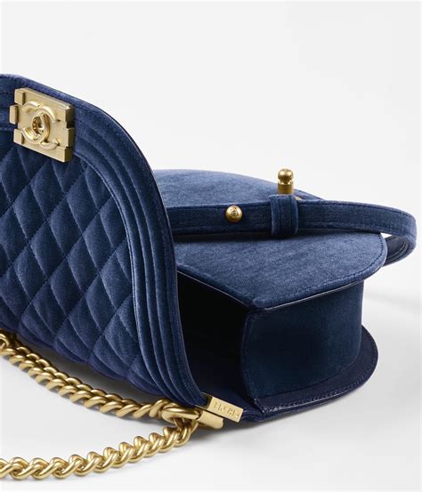 chanel bag blue velvet|authentic chanel messenger bag.